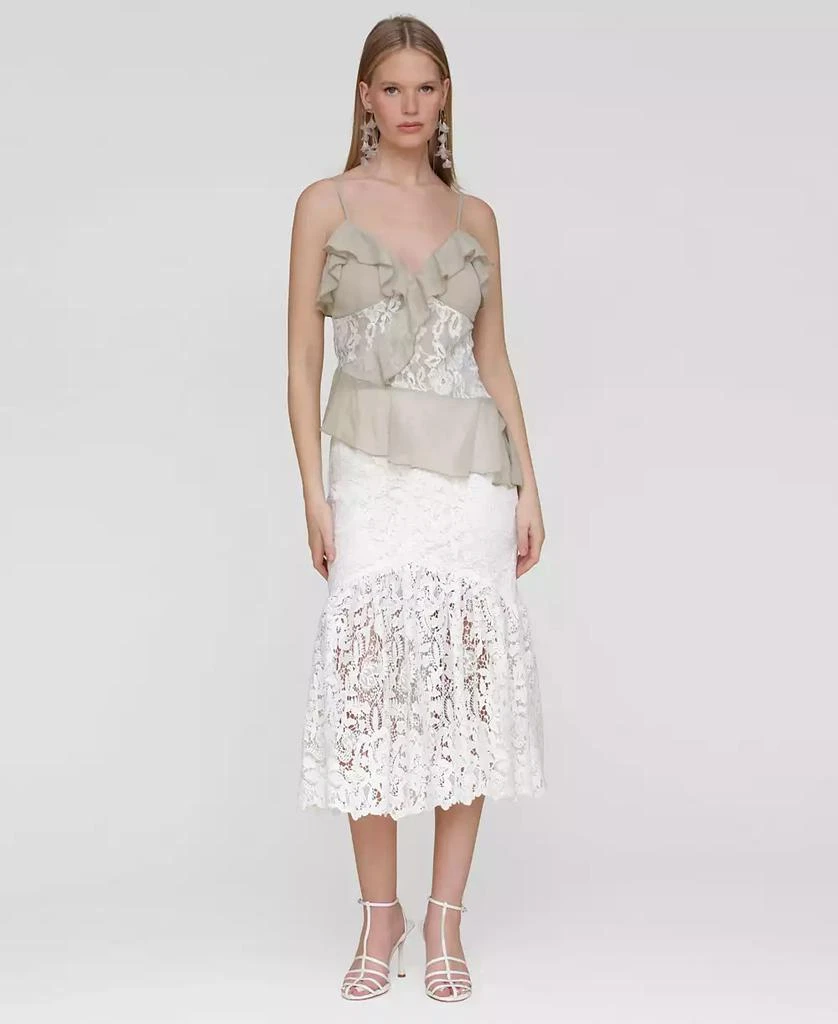 Avec Les Filles Women's Ruffle Lace-Panel Asymmetric Top 5