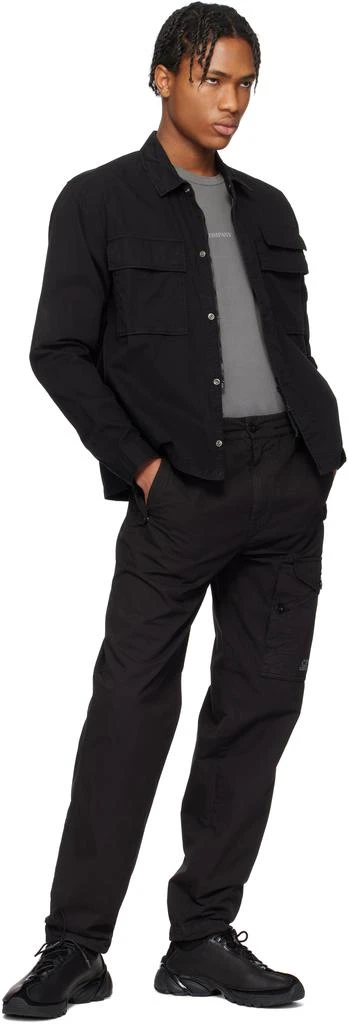 C.P. Company Black Organic Gabardine Utility Lens Shirt 5