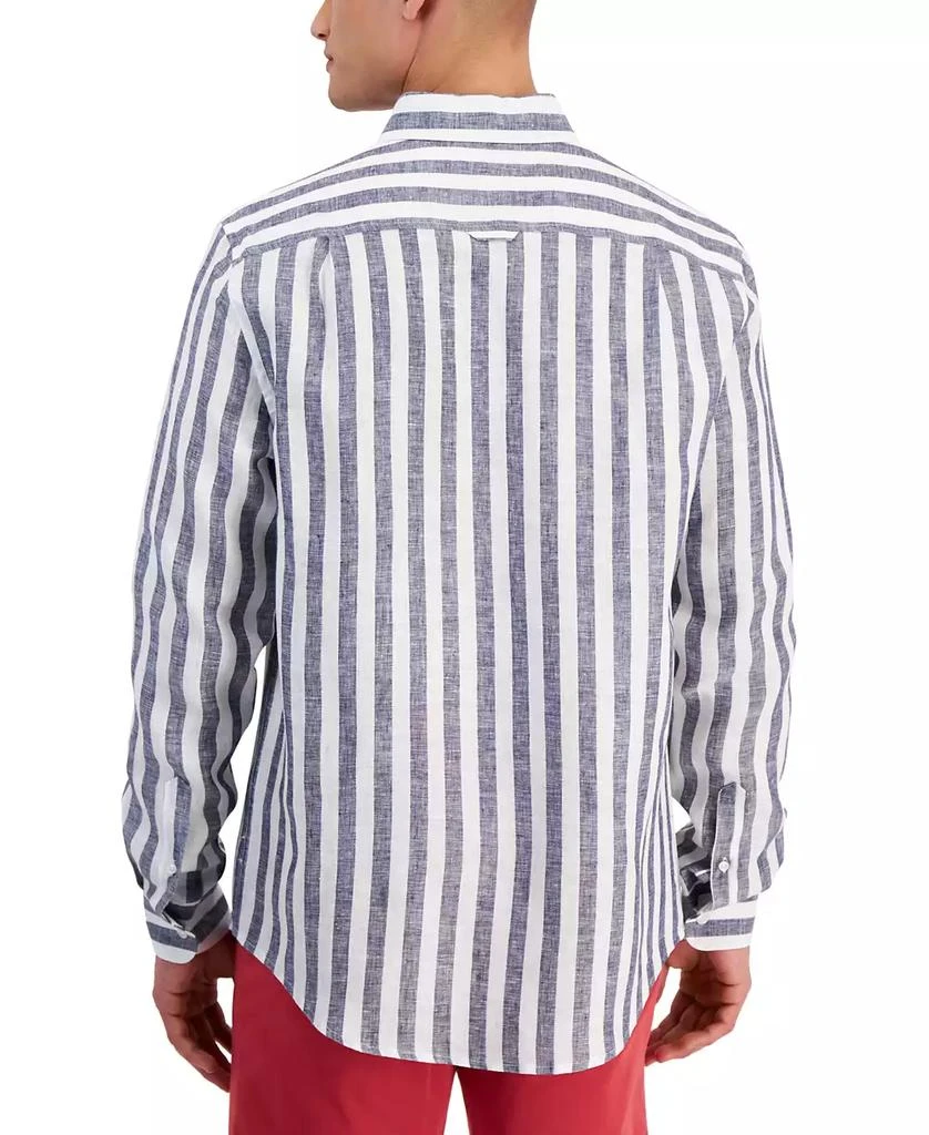 Club Room Men's Alba Stripe Long-Sleeve Linen Shirt, Created for Macy's 2