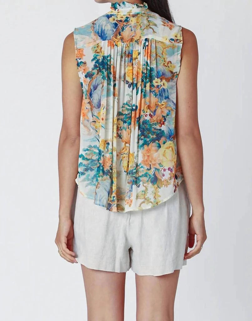 Dex Clothing Floral V Neck Button Front Blouse In Multi 2