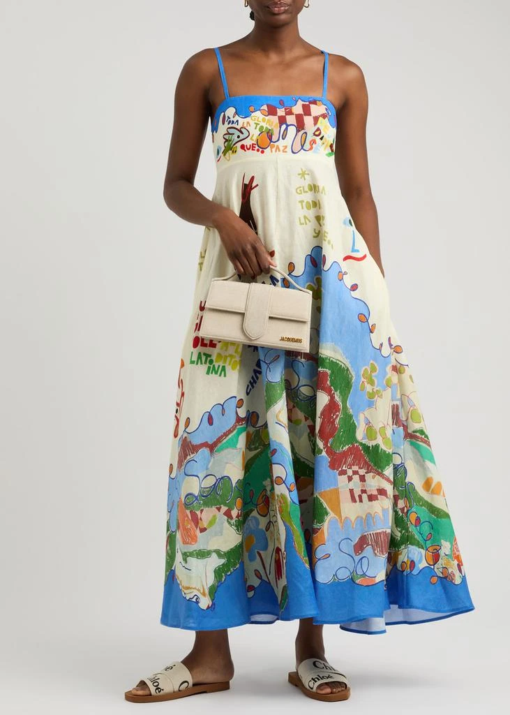 ALEMAIS Nadia printed flax maxi dress 4