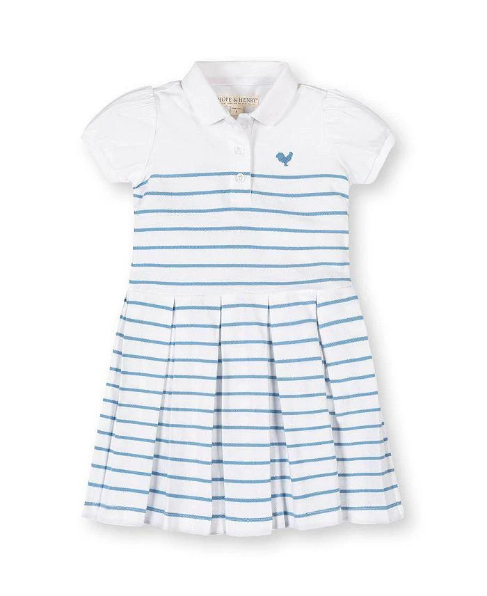 Hope & Henry Girls' Organic Puff Sleeve Pique Polo Dress - Little Kid, Big Kid