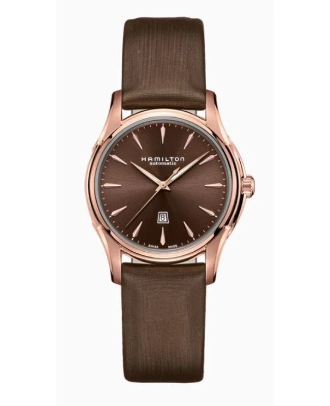 Hamilton Hamilton Jazzmaster Viewmatic Auto Brown Dial Satin Strap Women's Watch H32335971 1