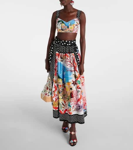 Dolce 
Gabbana Capri polka-dot printed cotton bra top 2