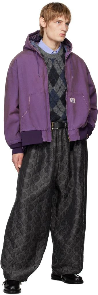 Needles Purple Zipped Work Hoodie 4