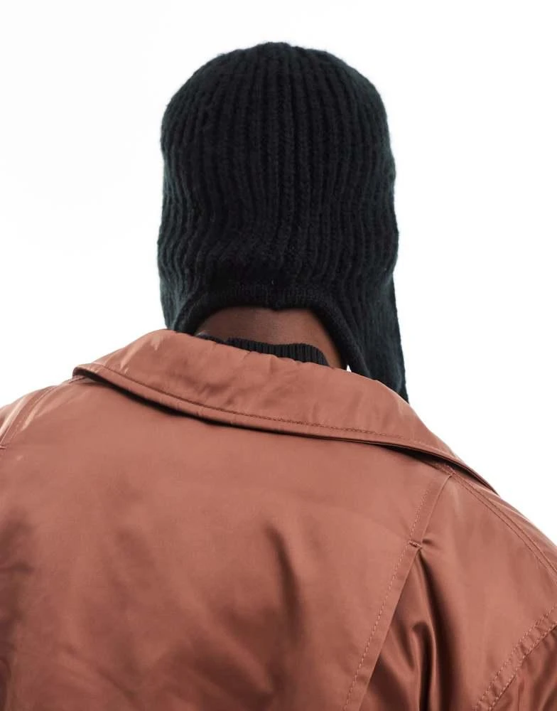 ASOS ASOS DESIGN knitted trapper hat in black 3