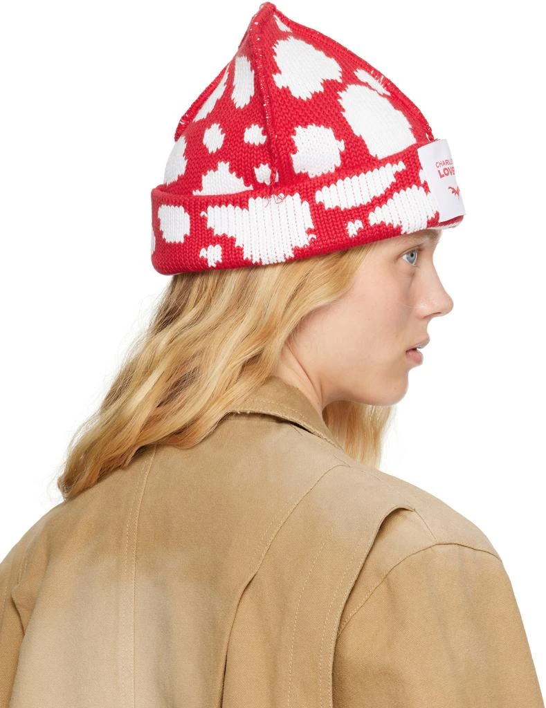 Charles Jeffrey Loverboy Red & White Loverboy Beanie 3