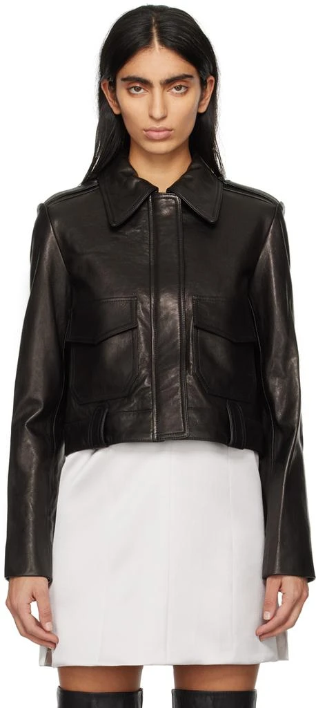 Khaite Black Cordelia Leather Jacket 1