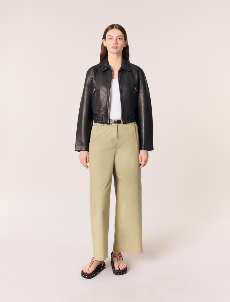 Maje belted leather jacket