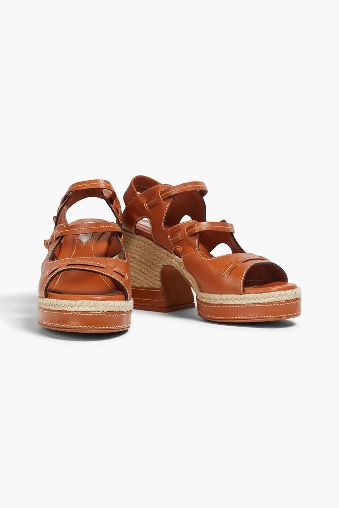 Zimmermann Topstitched leather espadrille sandals 2