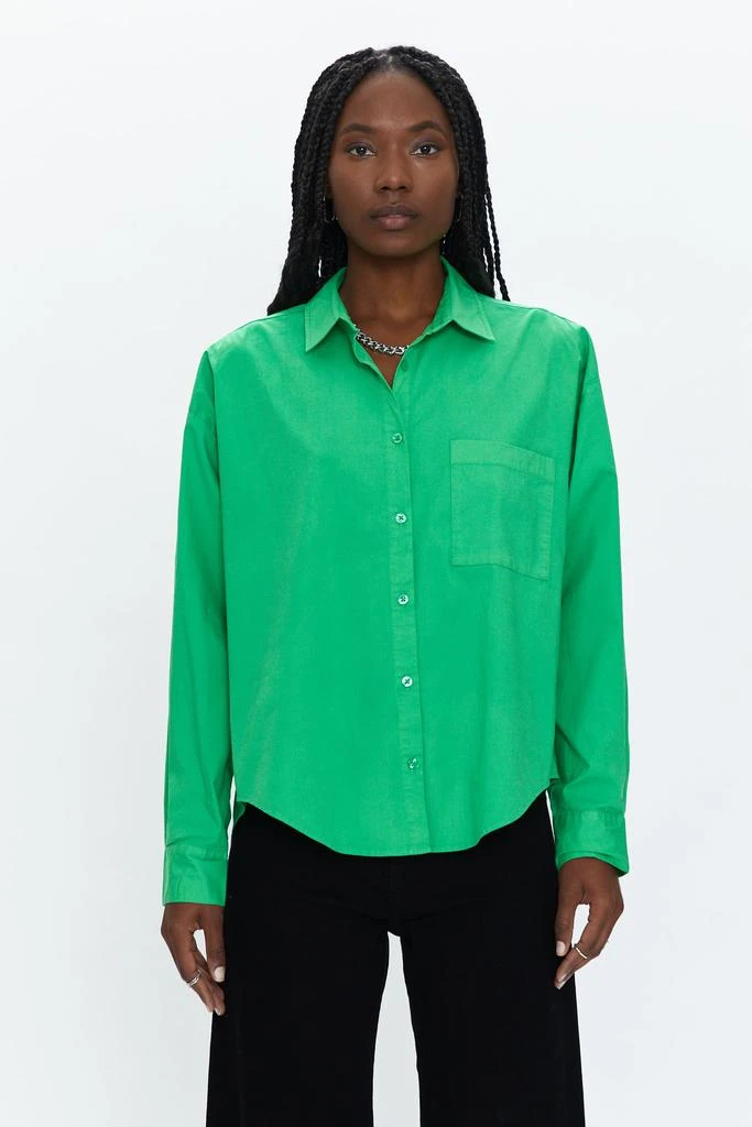 Pistola Denim Sloane Oversized Button Down Shirt - Green Apple 1