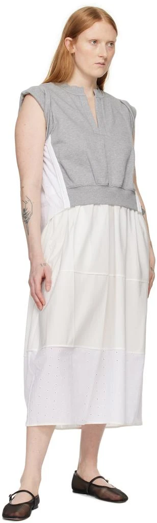 3.1 Phillip Lim Gray & White Rolled Sleeve Midi Dress 4