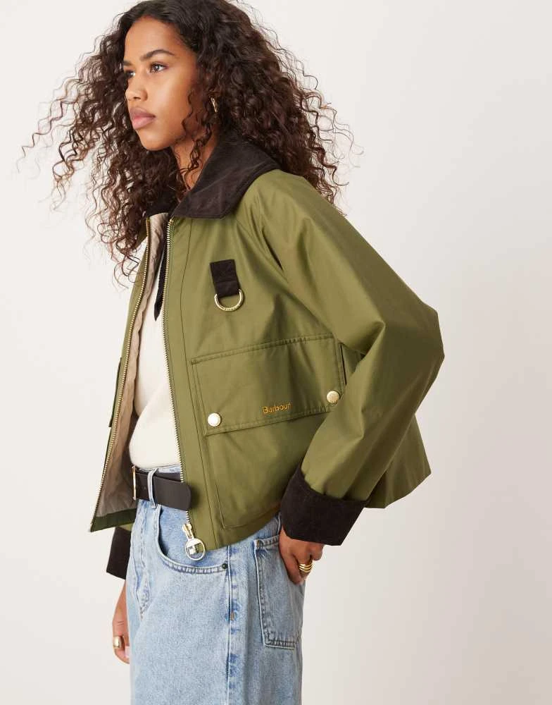 Barbour Barbour Nora Casual  Jacket in dark moss/light sand/dark moss 1