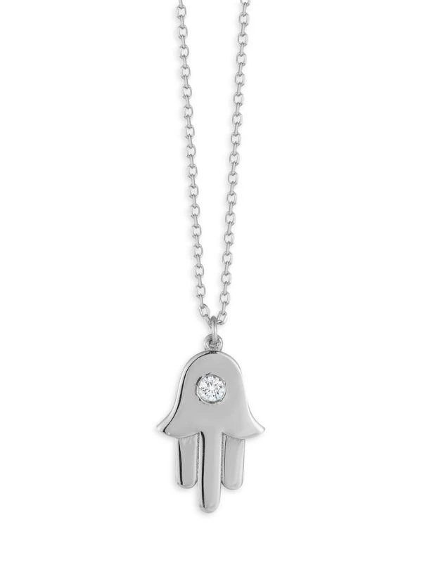 Saks Fifth Avenue 14K Gold & 0.03 TCW Diamond Hamsa Pendant Necklace 1
