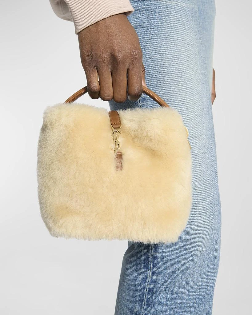 Yves Saint Laurent Le 37 Mini YSL Bucket Bag in Lamb Shearling Fur 5