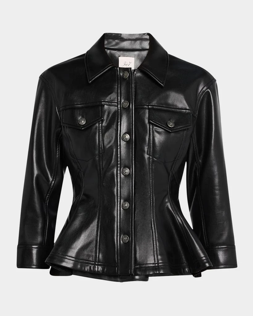 Cinq a Sept Gina Vegan Leather Peplum Jacket 1