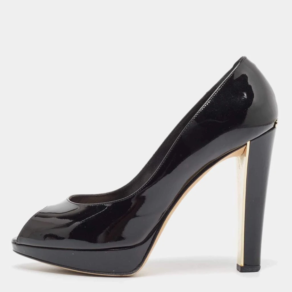Dior Dior Black Patent Miss Dior Peep Toe Pumps Size 38 1