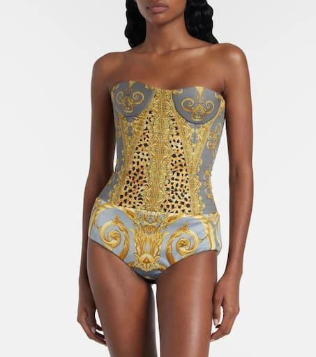Versace Printed cotton corset bodysuit 3