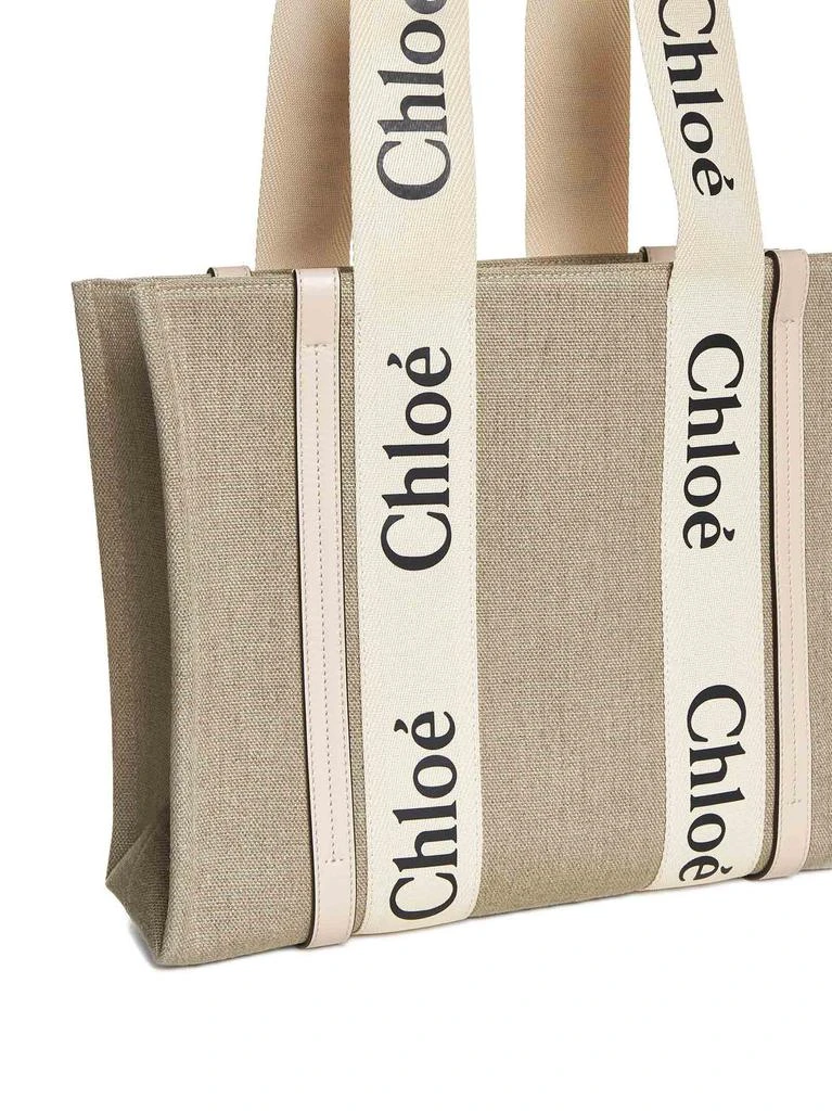 Chloé CHLOé | Medium Woody tote bag in linen | Women | PZ 4