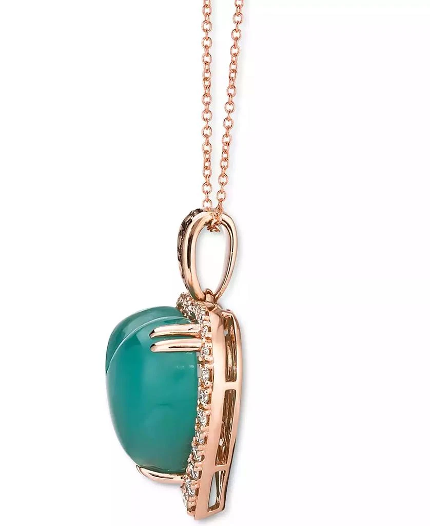Le Vian Chocolatier® Aquaprase & Diamond (1/3 ct. t.w.) Heart 18" Pendant Necklace in 14k Rose Gold 2