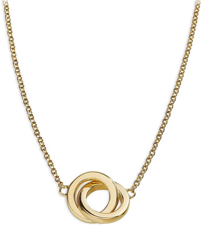 L. Klein 18K Yellow Gold Duetto Interlocking Link Pendant Necklace, 16-18"