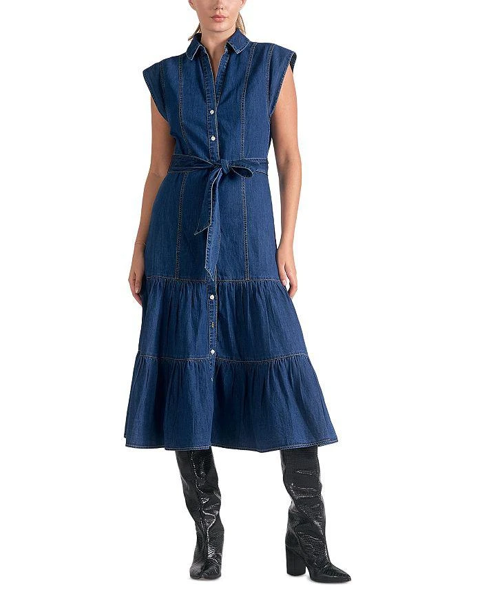 Elan Cap Sleeve Tie Waist Dress 1