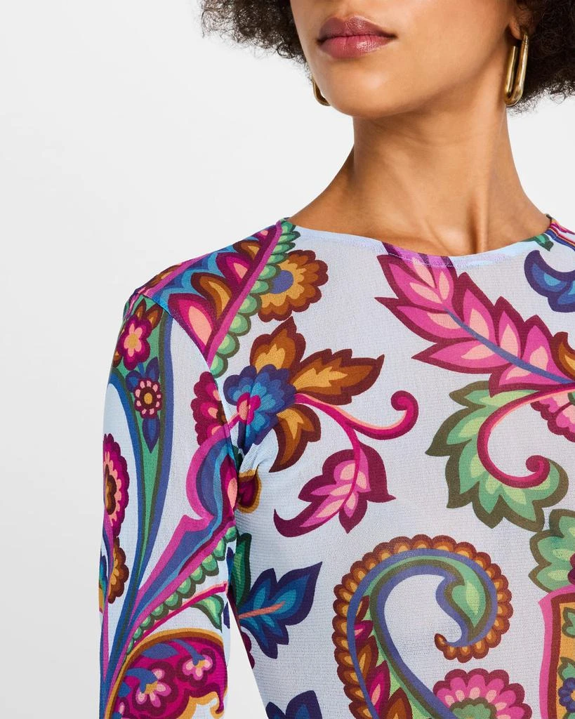 ETRO Garden Paisley Mesh Long-Sleeve Top 6
