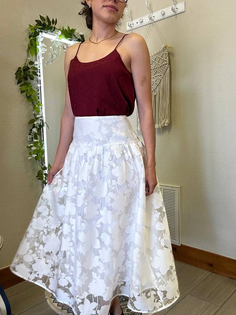Blu Pepper Blu Pepper - Floral Organza Midi Skirt