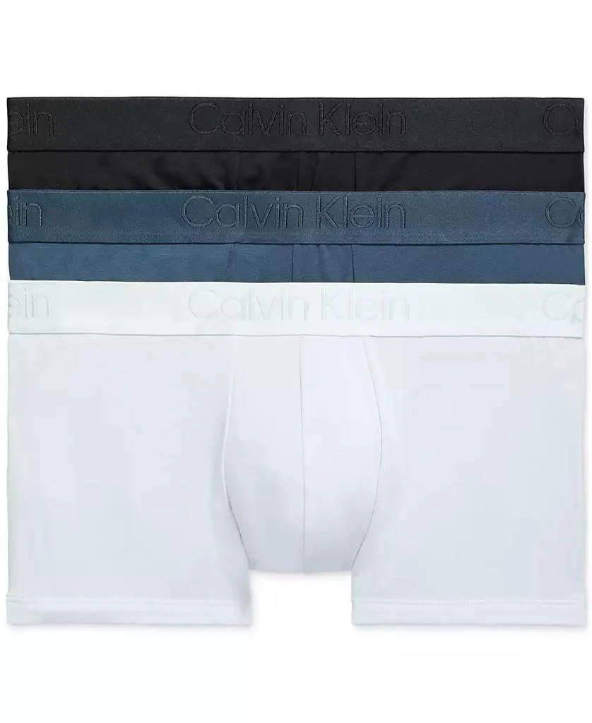 Calvin Klein Men's 3-Pk Black Microfiber Low Rise Trunk Underwear 1