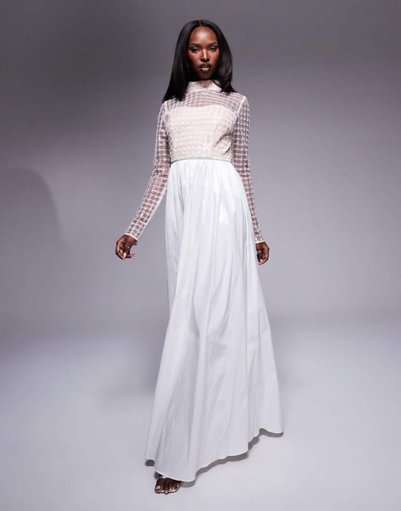 True Decadence True Decadence High neck maxi dress in white