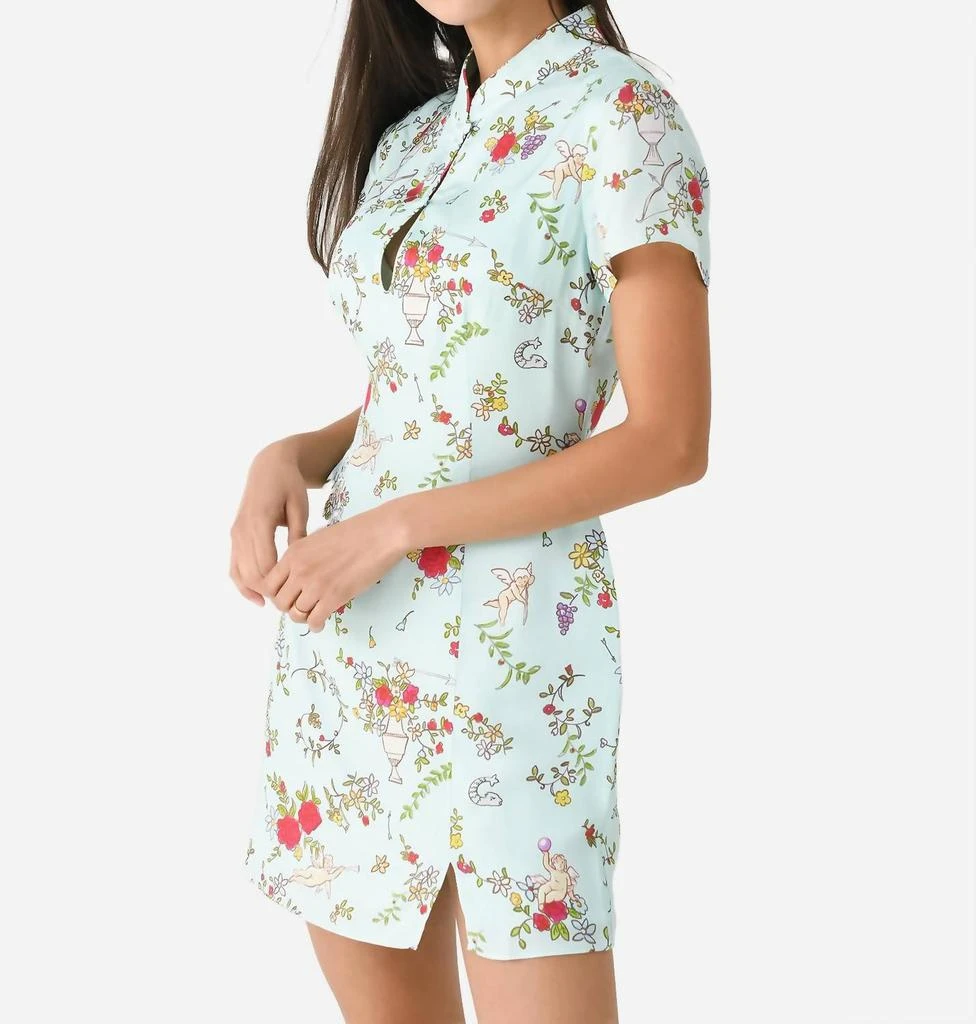 Kitri Gretchen Mini Dress In Mint Cherub Print 2