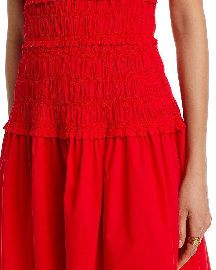 white christmas dresses Orange Cotton Poplin Gathered Short Tier Dress 46