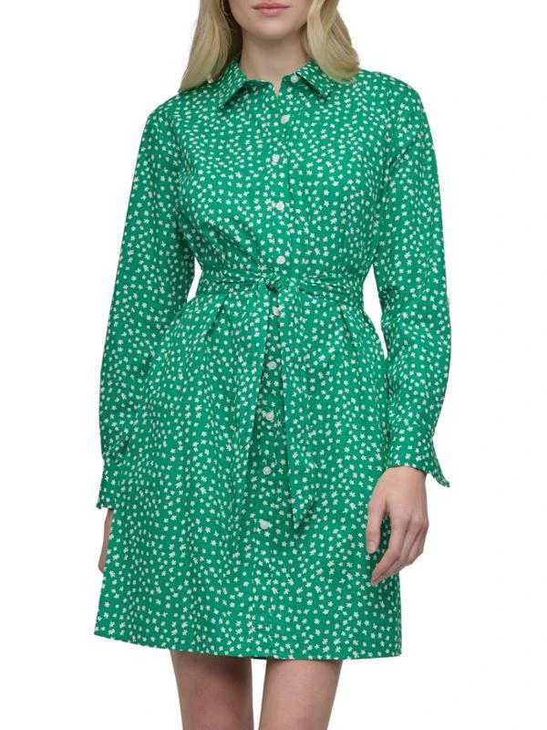 DKNY Long Sleeve Collared Mini Shirtdress 1