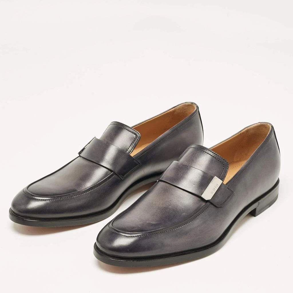 Berluti Berluti Grey Leather Penny Loafers Size 40.5 2