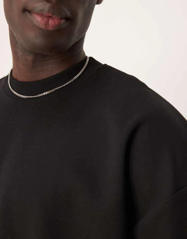ASOS ASOS DESIGN premium interlock oversized boxy drop shoulder t-shirt in black 3
