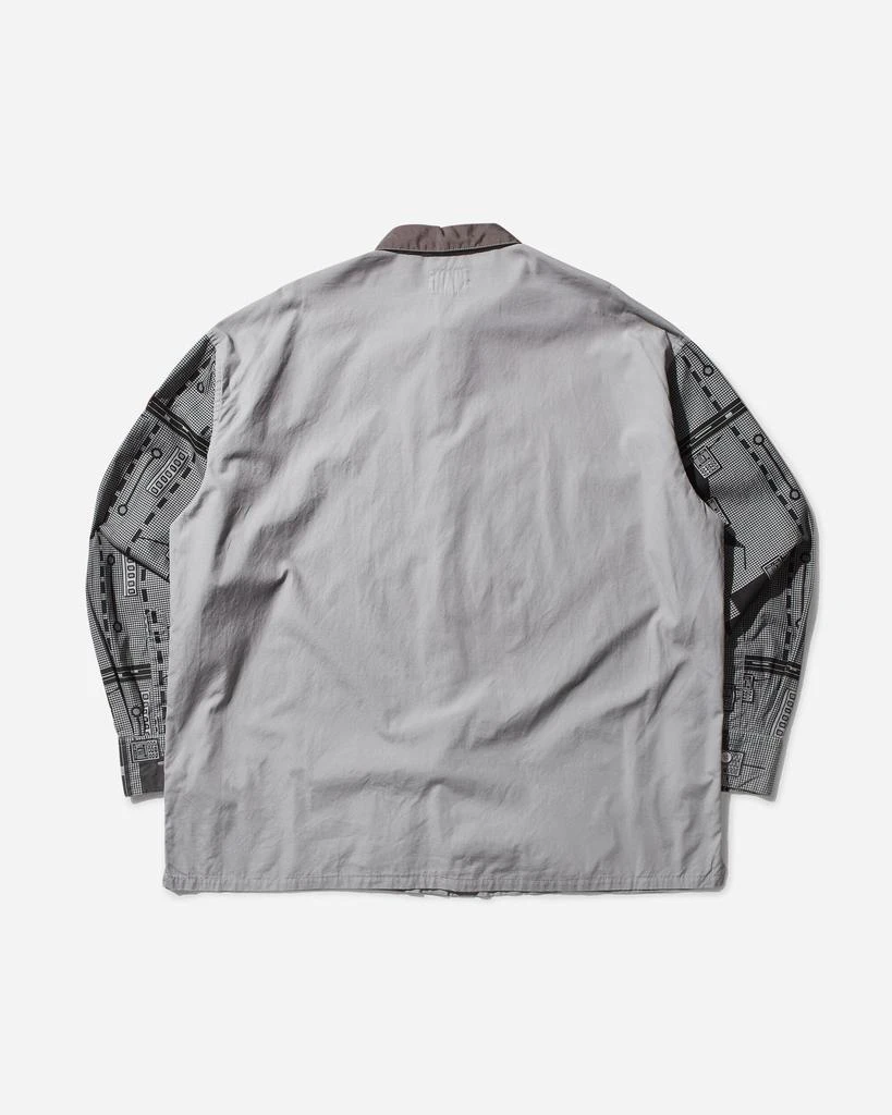 Cav Empt Men's Overdye Grid Sleeve Big Shirt Grey 2