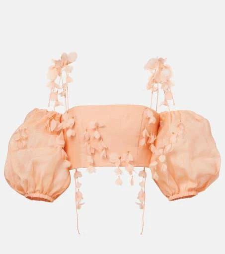 Zimmermann Dawning linen and silk crop top 1