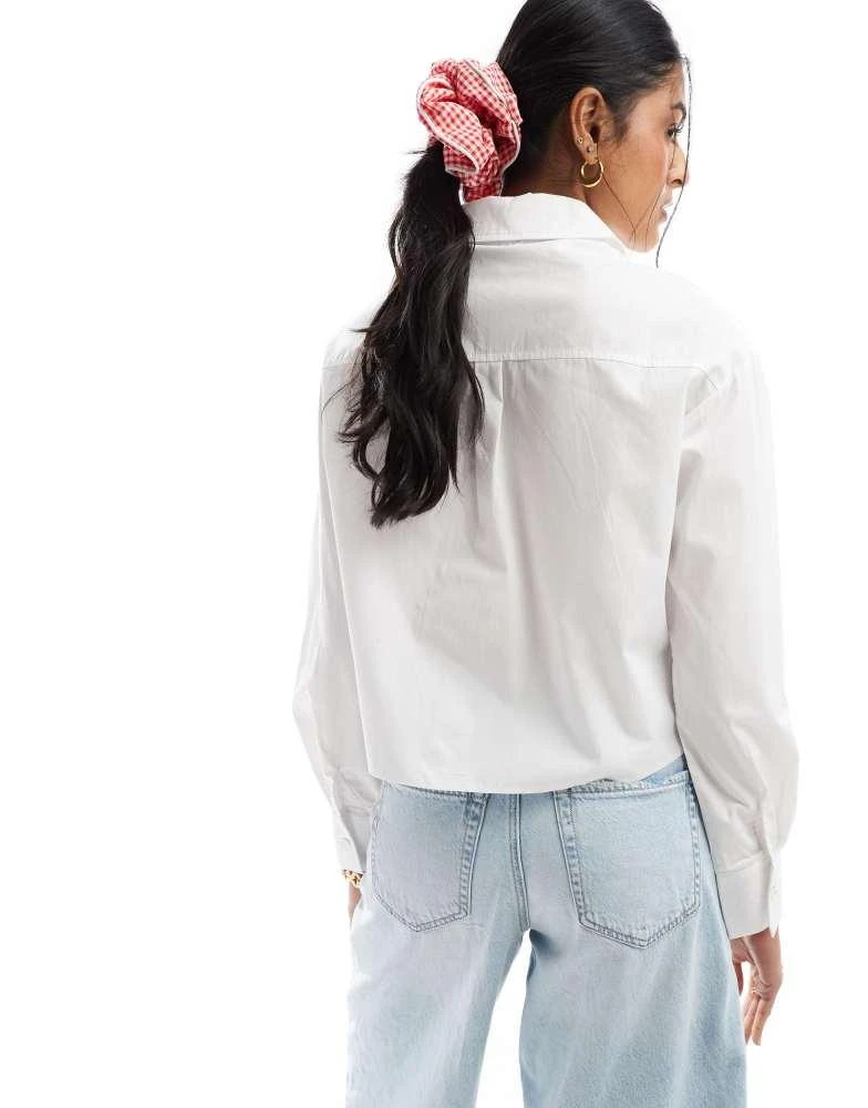 New Look New Look western cutout cropped shirt in white 4