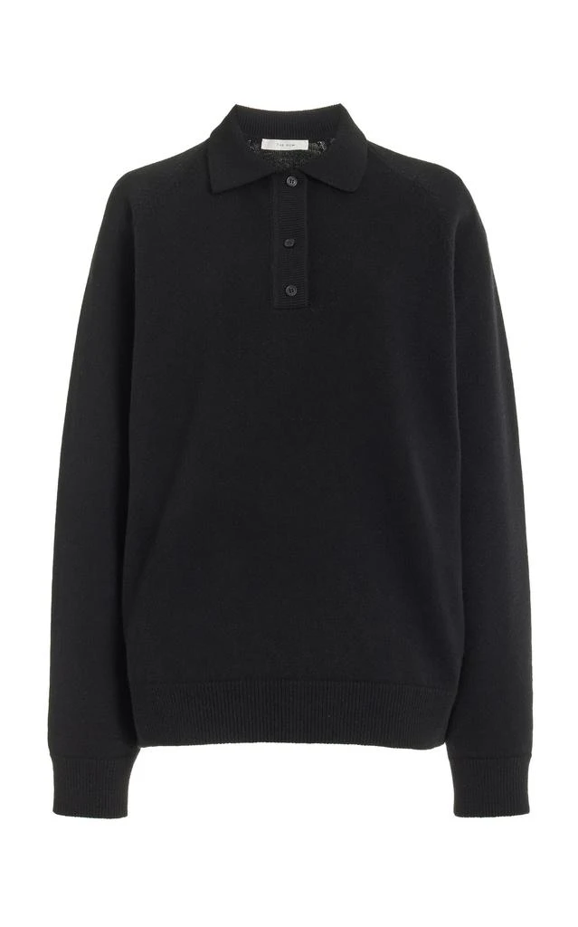 The Row The Row - Eli Cashmere Polo Top - Black - XL - Moda Operandi 1