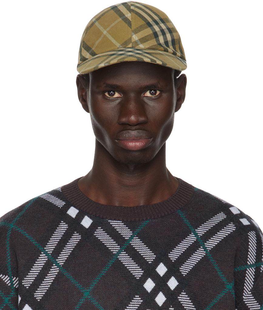 【関税&送料込】Burberry Khaki Cotton Baseball Cap Shop Khaki Check Cotton Baseball Cap on Sale at BeyondStyle