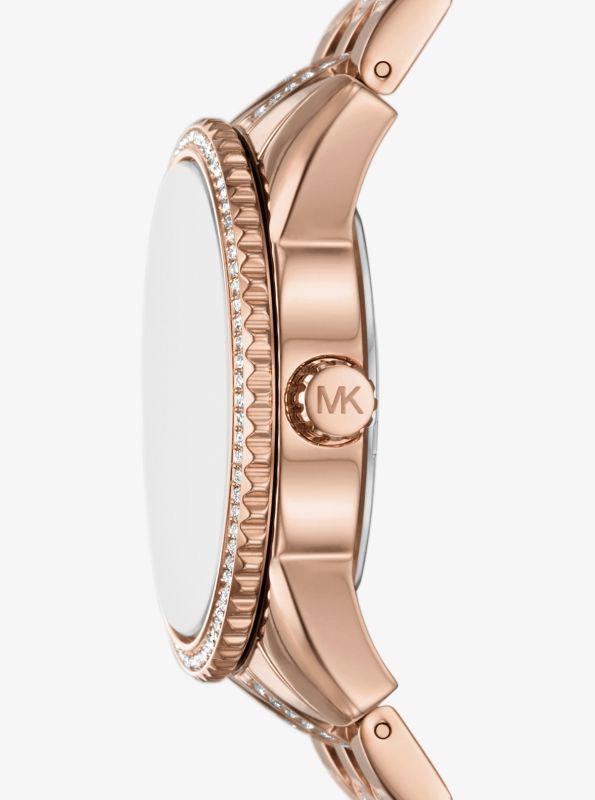 Michael Kors Mini Bryant Pavé Logo Rose Gold-Tone Watch