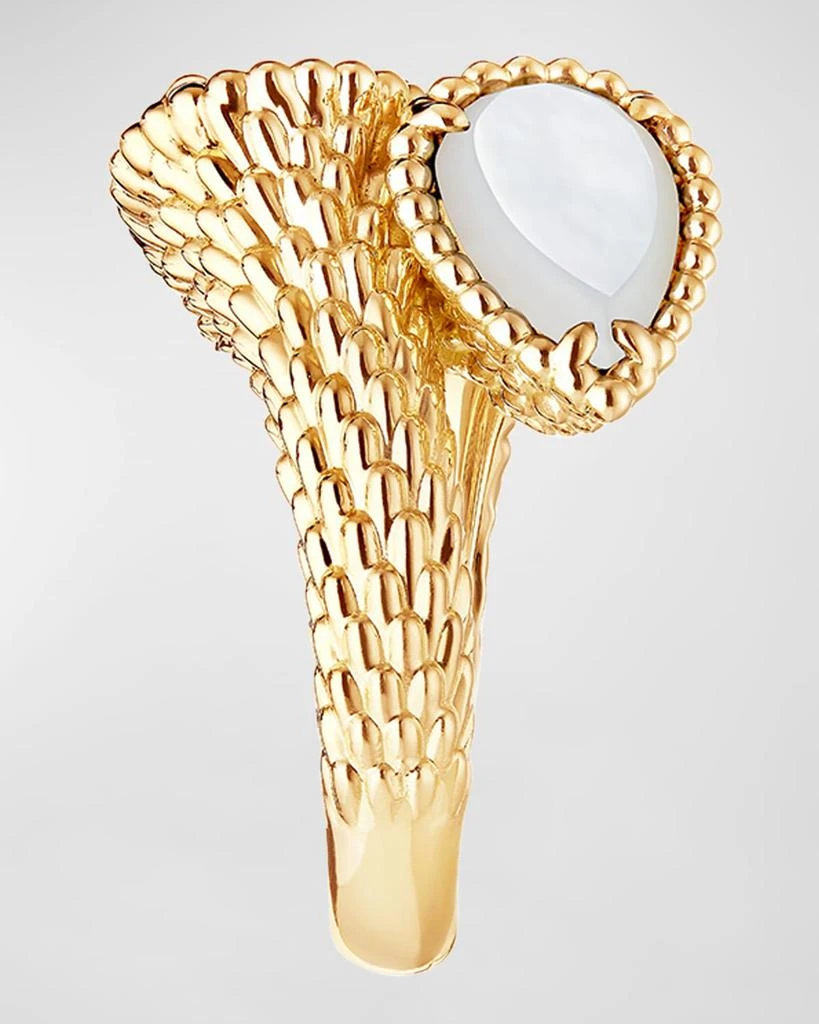 Boucheron Serpent Boheme Mother-of-Pearl 2-Motif Ring in Yellow Gold, Size 52 3