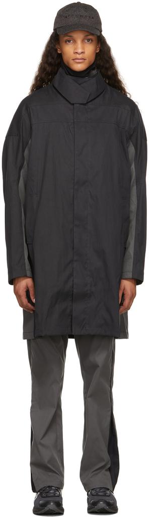 Affix Black Dual Collar Coat