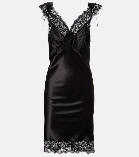Yves Saint Laurent Lace-trimmed silk satin slip dress - Dresses & Skirts -  Free Shipping - BeyondStyle
