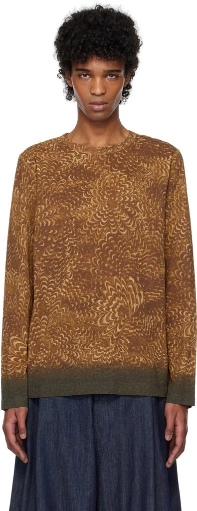 Dries Van Noten Brown Printed Cotton T-shirt 1