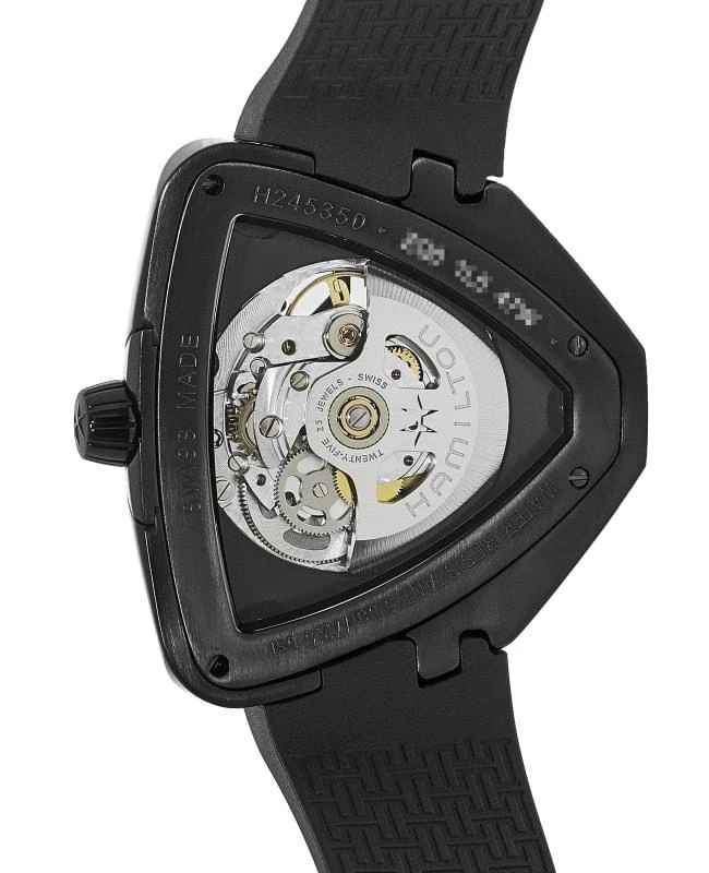Hamilton Hamilton Ventura Elvis80 Auto Black Skeleton Dial Rubber Strap Men's Watch H24535331 3
