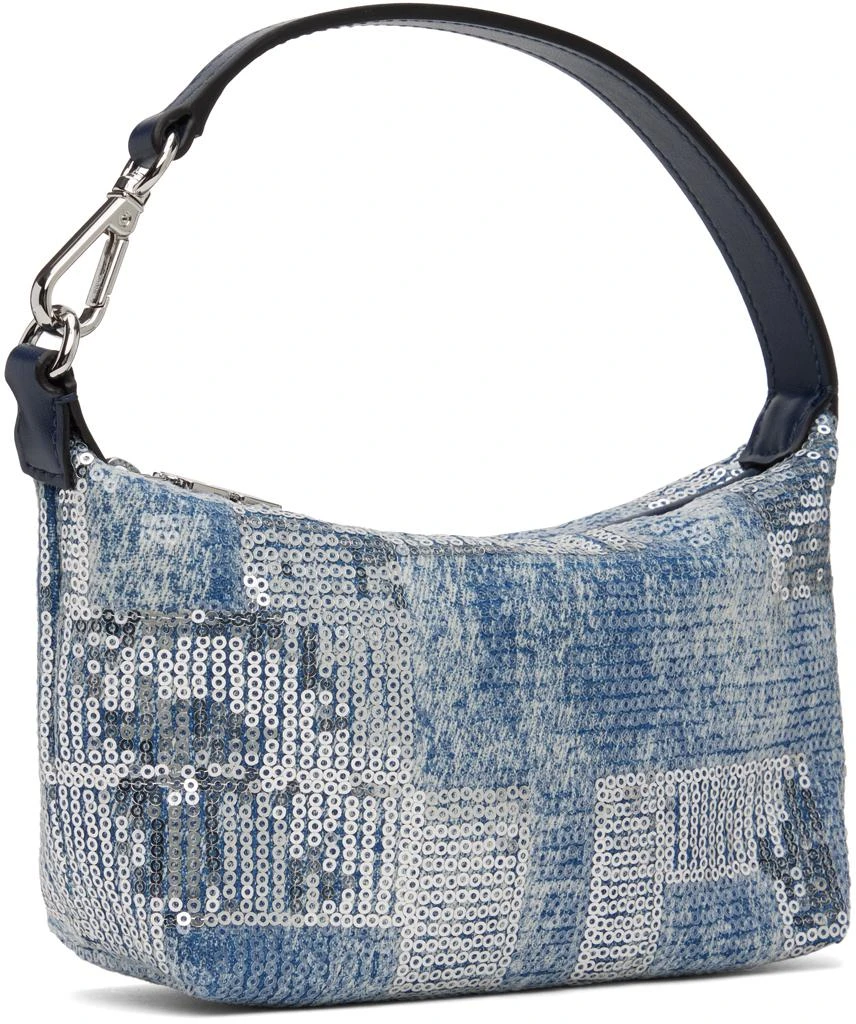 Ganni Blue Sequin Small Butterfly Pouch 2