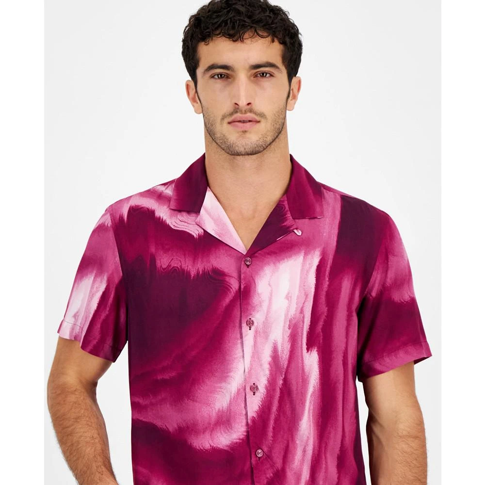 I.N.C. International Concepts Men's Smoke Stream Short Sleeve Button-Front Camp Shirt, Created for Macy's 3