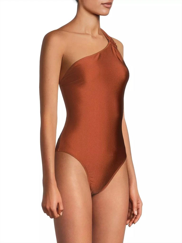 Milly Sam Gloss One-Shoulder One-Piece Swimsuit 4