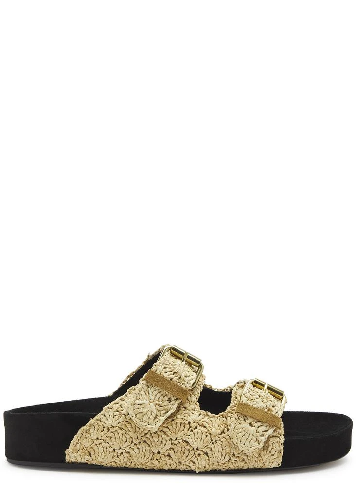 Isabel Marant Lennyo raffia and suede sliders 1